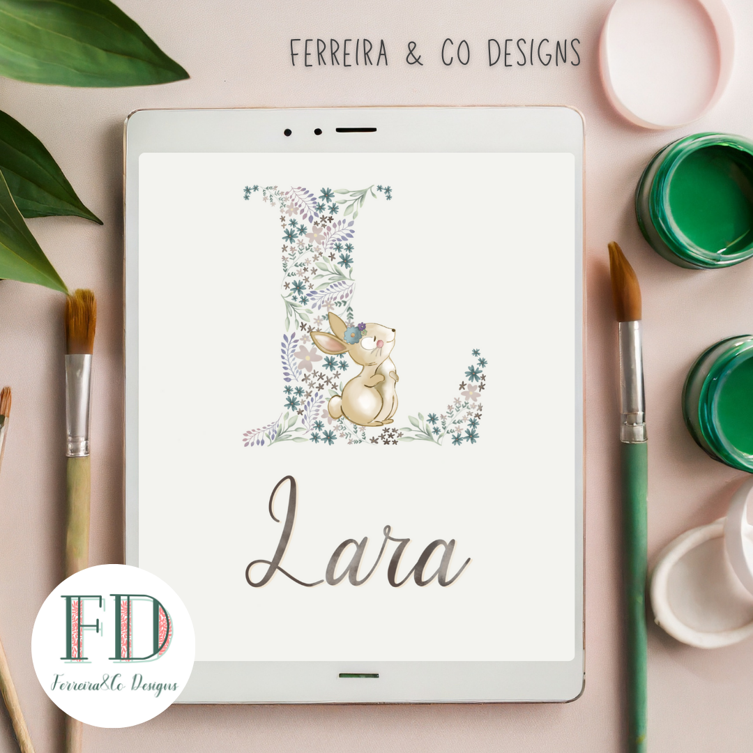 Nursery Name Art Illustration