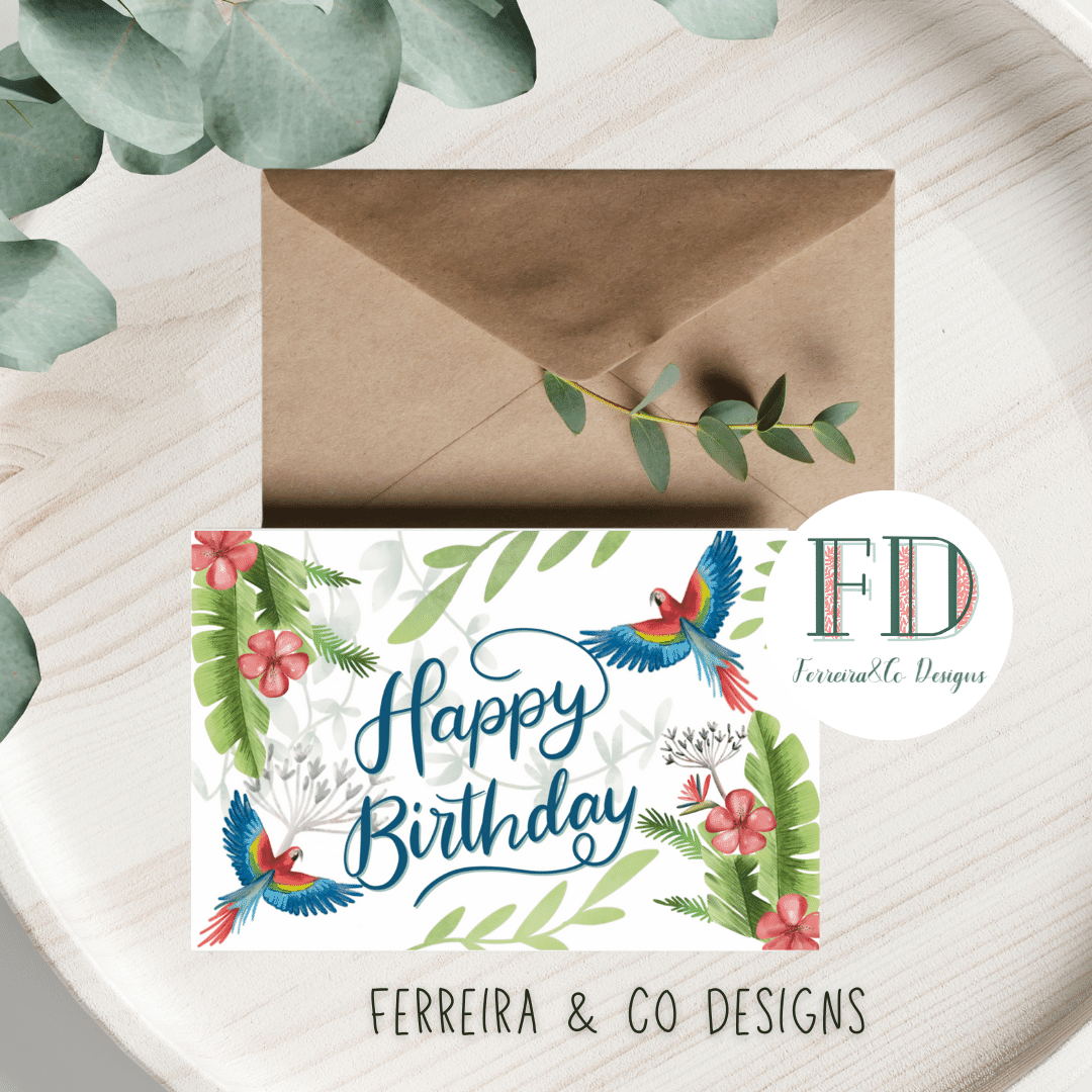 Tropical Birthday Greeting Card