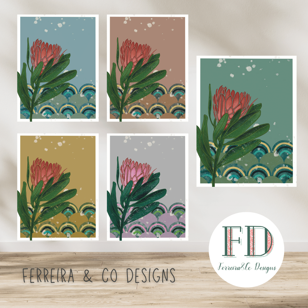 South African Protea Wall Art