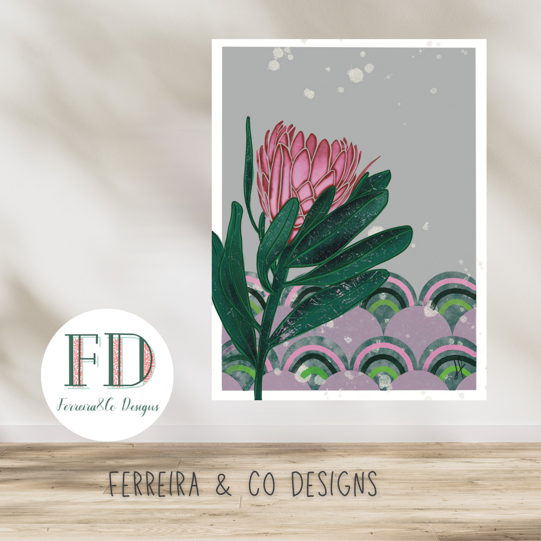 South African Protea Wall Art