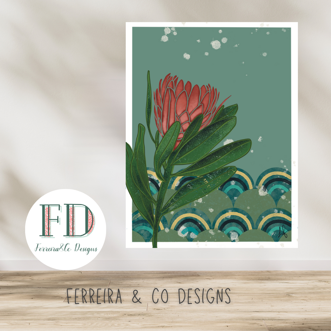 South African Protea Wall Art