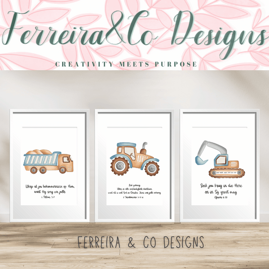 Construction Vehicles Rustic (Set of 3)