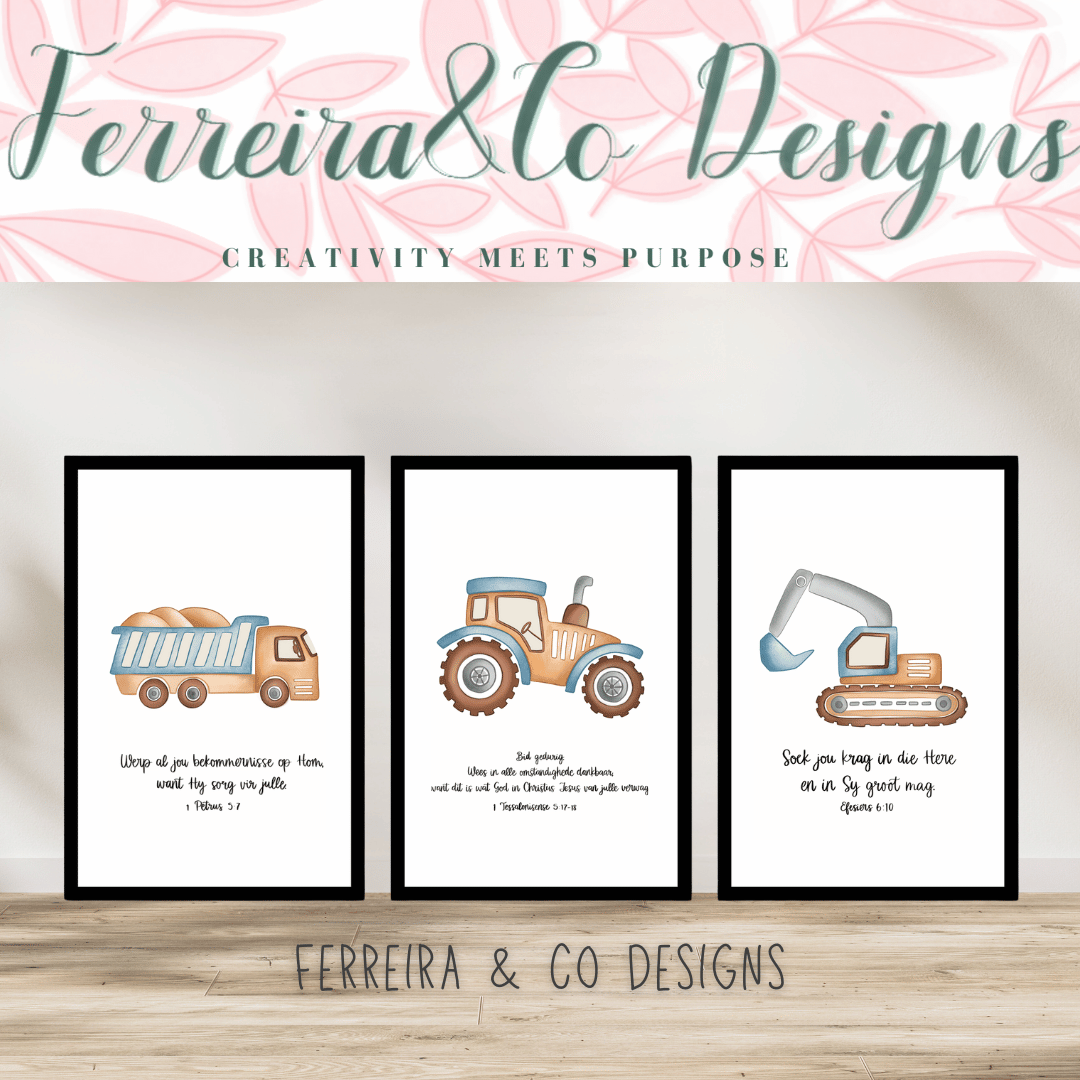 Construction Vehicles Rustic (Set of 3)