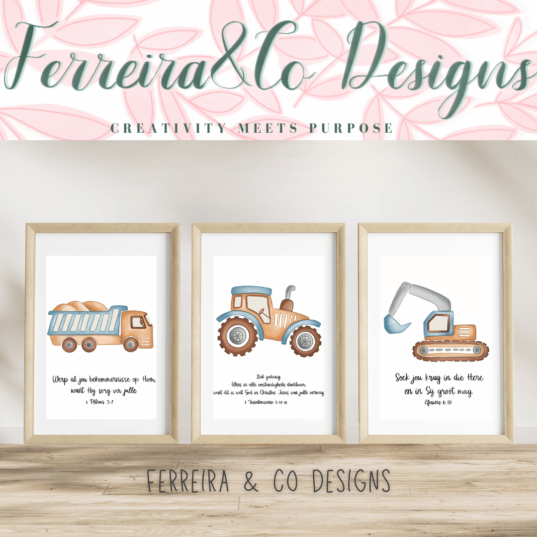 Construction Vehicles Rustic (Set of 3)